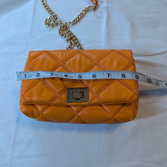 INC International Concepts Orange Quilted Shoulder Bag BNWT - Picture 11 of 13